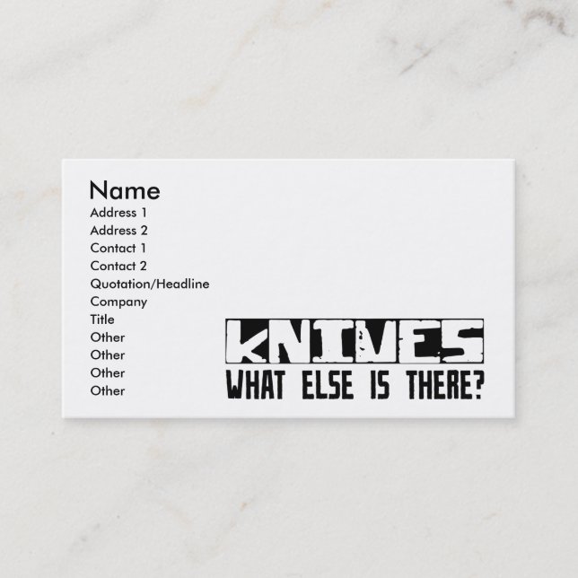 Knives What Else Is There? Business Card (Front)