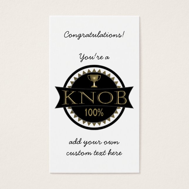 Knob Award Custom Business Cards (Front)