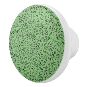 Knob Sage Green Botanical Vine Ceramic