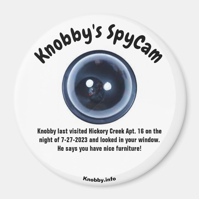 Knobby's SpyCam Hickory Creek Apt. 16 Fun Fridge Magnet (Front)