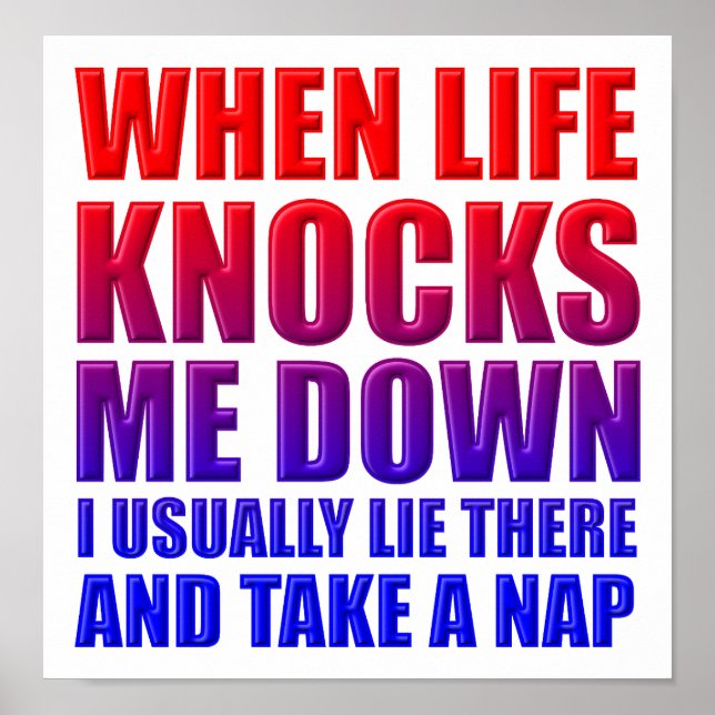Knock Down Nap Funny Poster (Front)