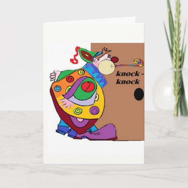 Knock-Knock Clown Birthday Card (Front)