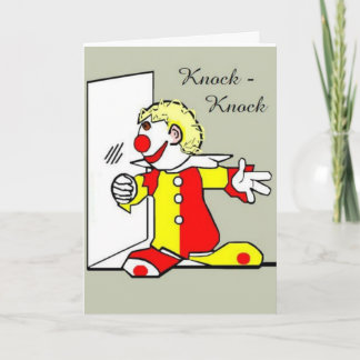 Knock-Knock Clown Joke Birthday Greeting Card