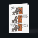 Knock Knock Gorilla Yourself A Steak Birthday Card<br><div class="desc">Knock Knock. Who's there? Gorilla. Gorilla who? Gorilla Yourself A Steak, It's your birthday! Great for anyone who is a meat lover! They'll love this funny, knock knock joke card featuring a cartoon gorilla.</div>