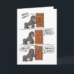 Knock Knock Gorilla Yourself A Steak Birthday Card<br><div class="desc">Knock Knock. Who's there? Gorilla. Gorilla who? Gorilla Yourself A Steak,  It's your birthday! Great for anyone who is a meat lover! They'll love this funny,  knock knock joke card featuring a cartoon gorilla.</div>