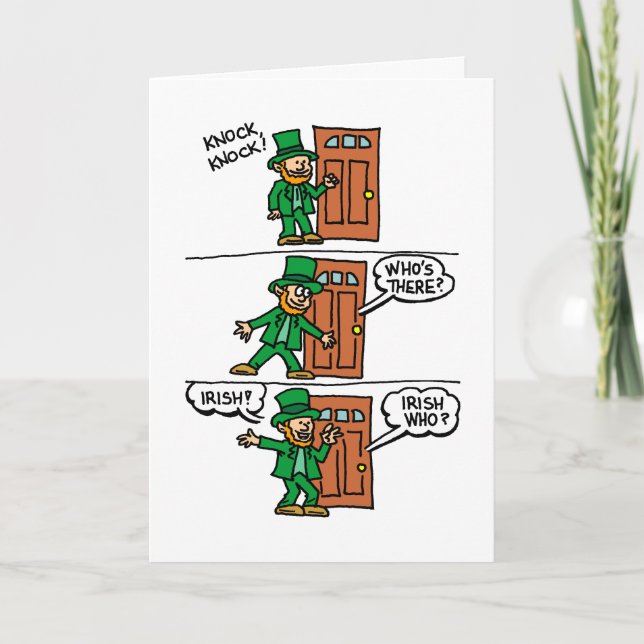 Knock Knock Happy St Patrick's Day Card (Front)