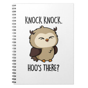 Knock Knock Hoos There Funny Owl Pun Notebook
