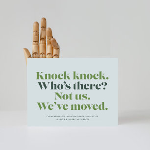 Knock Knock Moving Announcement Postcard