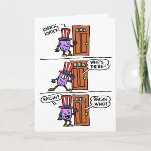 Knock Knock Raisin Flag Veterans Day Card