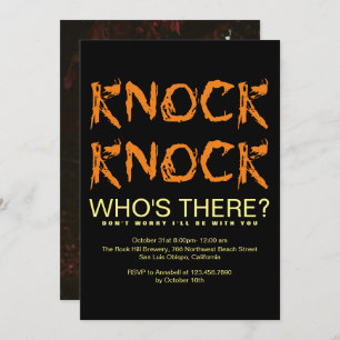 Knock Knock Who's There Photo Halloween Party Invi Invitation