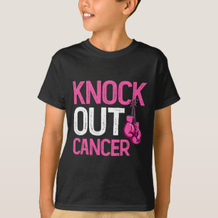 Knock Out Boxing Gloves Pink Ribbon Breast Cancer  T-Shirt
