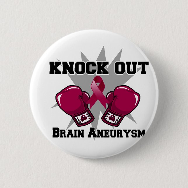 Knock Out Brain Aneurysm 2 Inch Round Button (Front)