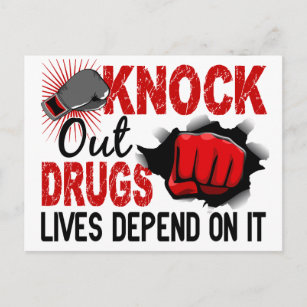 Knock Out Drugs 2 Male Fist Postcard