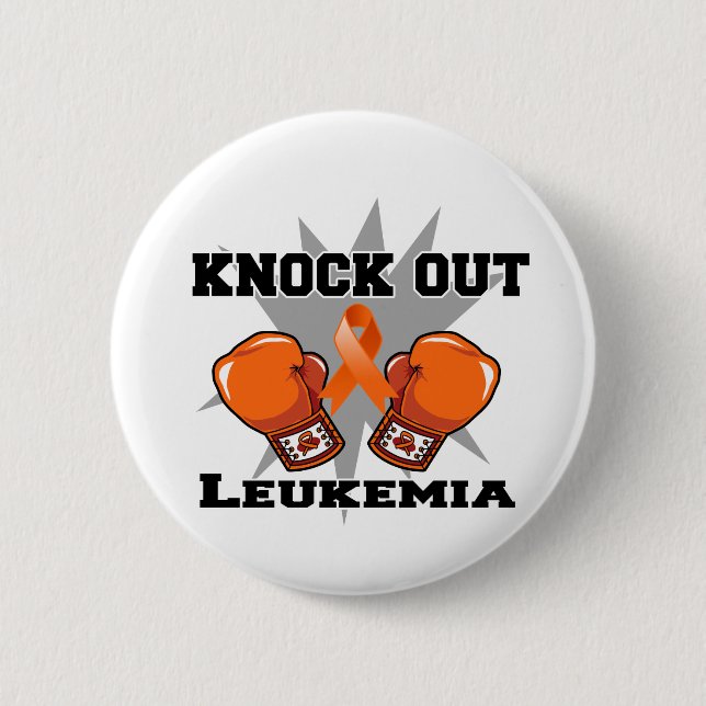 Knock Out Leukaemia 2 Inch Round Button (Front)