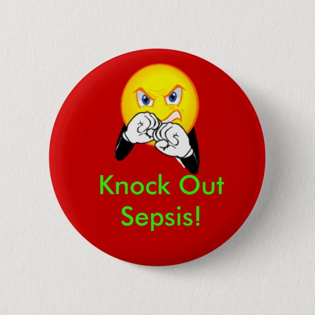 Knock Out Sepsis 2 Inch Round Button (Front)