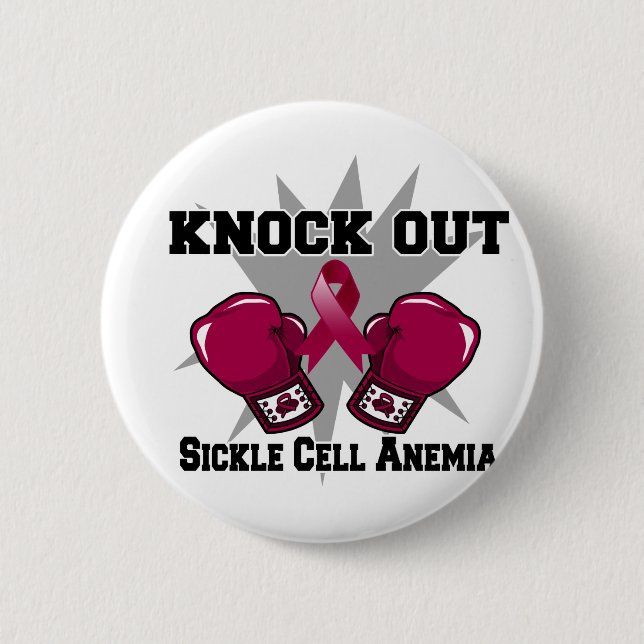 Knock Out Sickle Cell Anemia 2 Inch Round Button (Front)