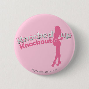 Knocked Up Knockout Baby Shower Mom-to-Be 2 Inch Round Button