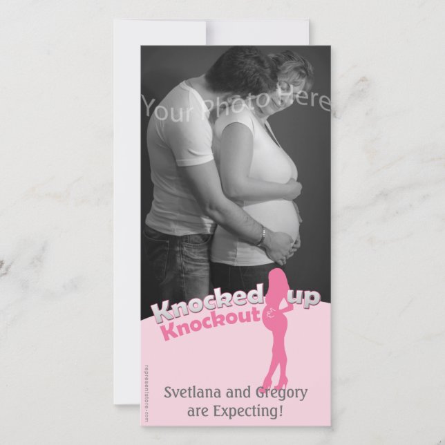 Knocked Up Knockout Baby Shower Mom-to-Be Announcement (Front)