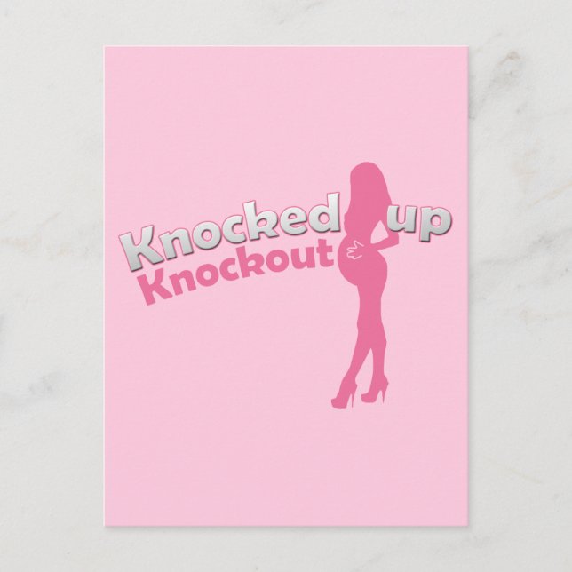 Knocked Up Knockout Baby Shower Mom-to-Be Invitation Postcard (Front)