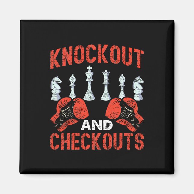 Knockout And Checkouts Chess Boxing  Magnet (Front)