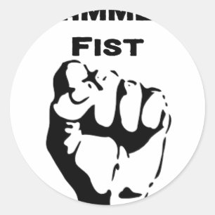 Knockout Boxing Hammer Fist Classic Round Sticker