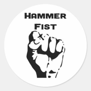Knockout Boxing Hammer Fist Classic Round Sticker