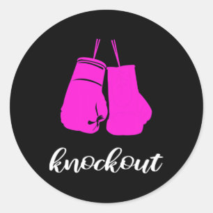 Knockout Kickboxer Fan Gift For Women Classic Round Sticker