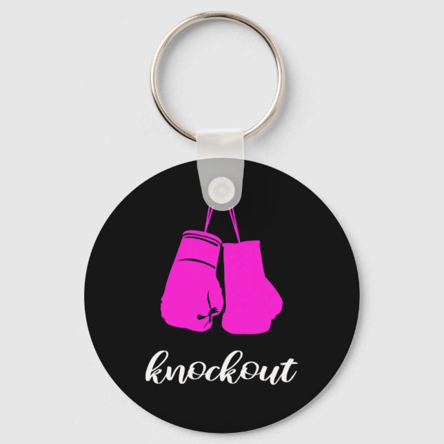 Knockout Kickboxer Fan Gift For Women  Keychain (Front)