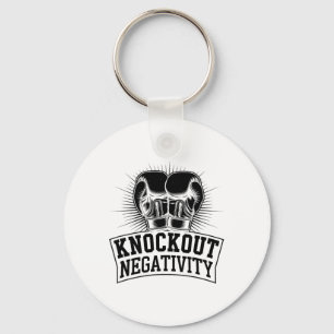 Knockout Negativity Boxer Sports Strength Gym Athl Keychain