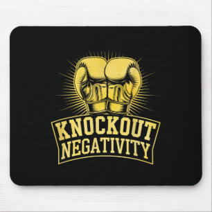 Knockout Negativity Boxer Sports Strength Gym Athl Mouse Pad