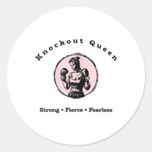 Knockout Queen Classic Round Sticker