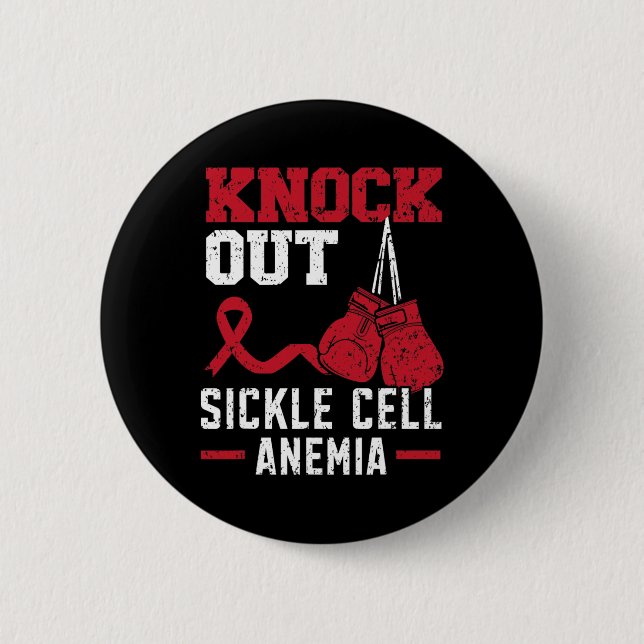 Knockout Sickle Cell Anemia Blood Disorder Sickle  2 Inch Round Button (Front)