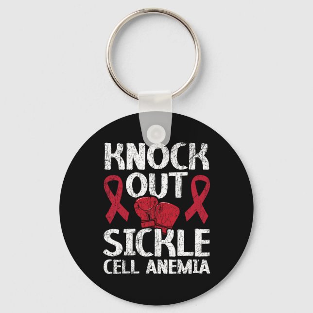 Knockout Sickle Cell Anemia Blood Disorder Sickle  Keychain (Front)