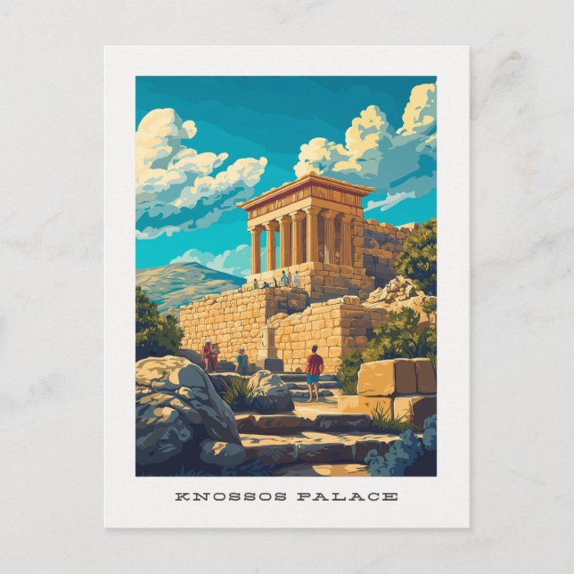 Knossos Palace Crète Grèce Carte postale Voyage (Devant)