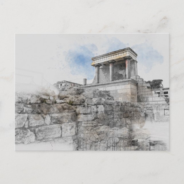 Knossos Palace Postcard – Heraklion Crete Travel  (Front)