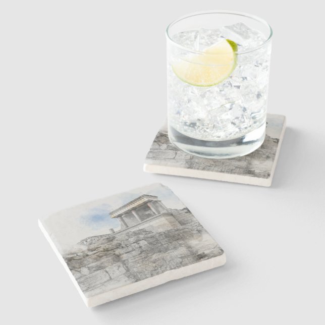 Knossos Palace Stone Coaster – Ancient Crete  (Side)
