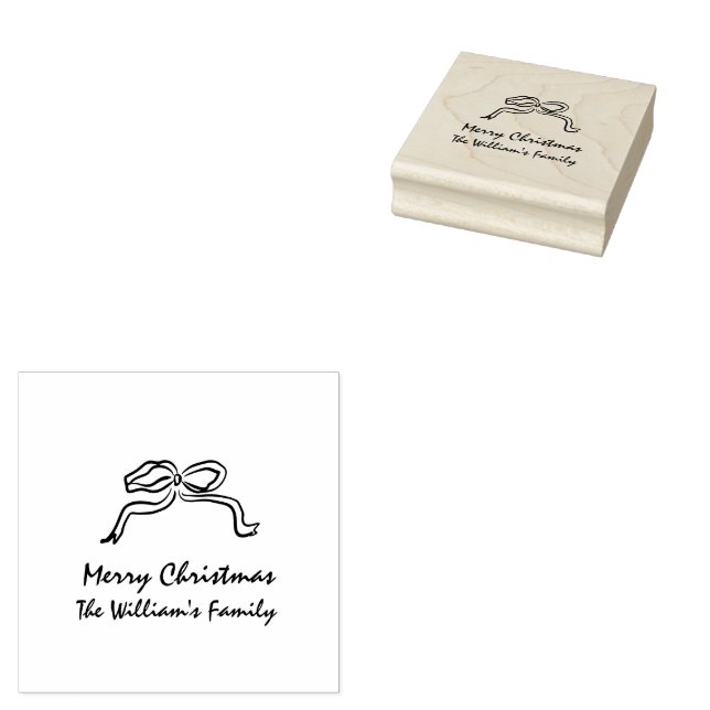 Knot Modern Christmas Rubber Stamp (Stamped)