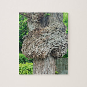 Knot on Tree Trunk, Knar, Nature Green Jigsaw Puzzle