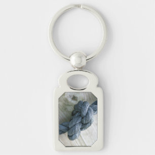 Knot Photo Rectangle Metal Keychain