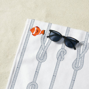 Knots and little fishes. Customisable Beach Towel