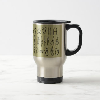 Knots, hitching, ties, boating travel mug