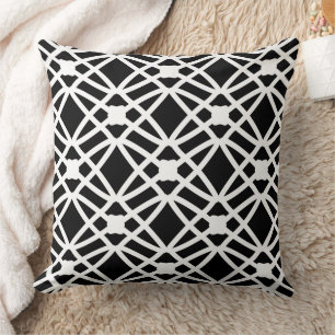 Knots on black pattern throw pillow