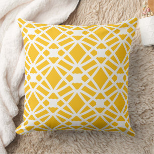 Knots on yellow pattern throw pillow