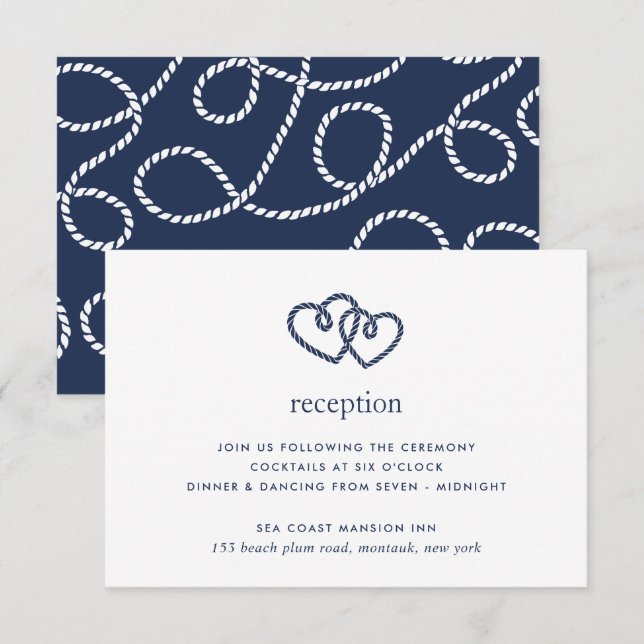 Knotted Hearts Reception Enclosure Card (Front/Back)