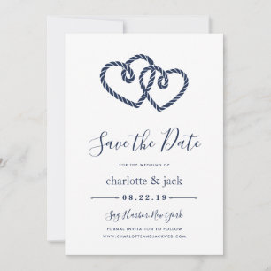 Knotted Hearts Save the Date Card