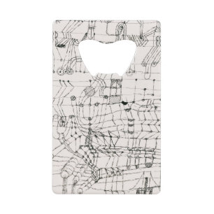 Knotted in the Manner of a Net by paul klee Credit Card Bottle Opener