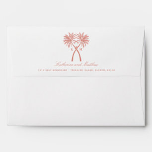 Knotted Palm Trees Tropical Destination Wedding Envelope