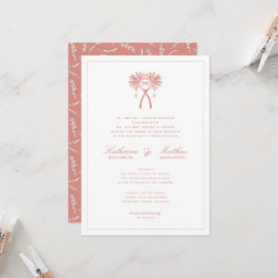 Knotted Palm Trees Tropical Destination Wedding Invitation