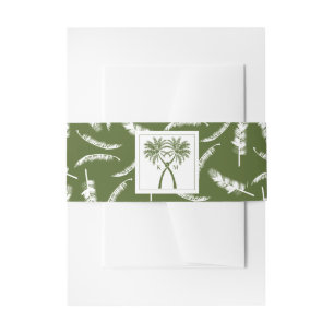 Knotted Palm Trees Tropical Destination Wedding Invitation Belly Band