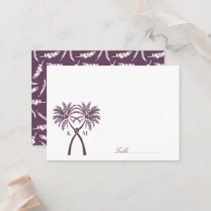 Knotted Palm Trees Tropical Destination Wedding Place Card